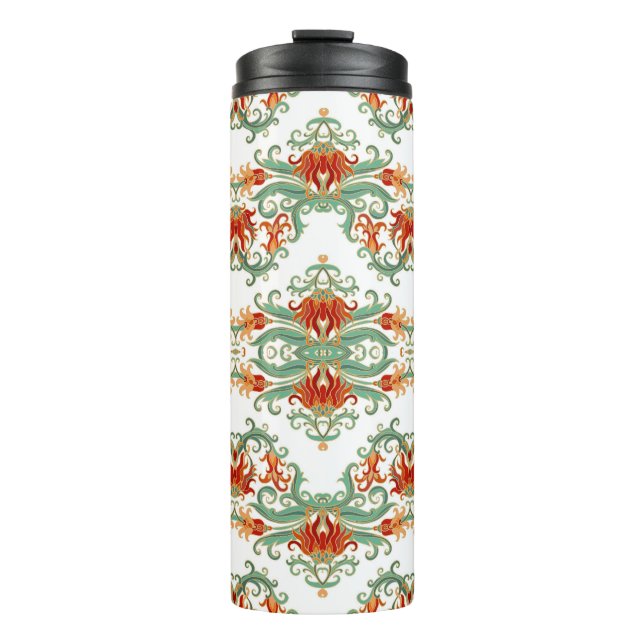 Termo Flores rojas estilo chino ornamental (Anverso)