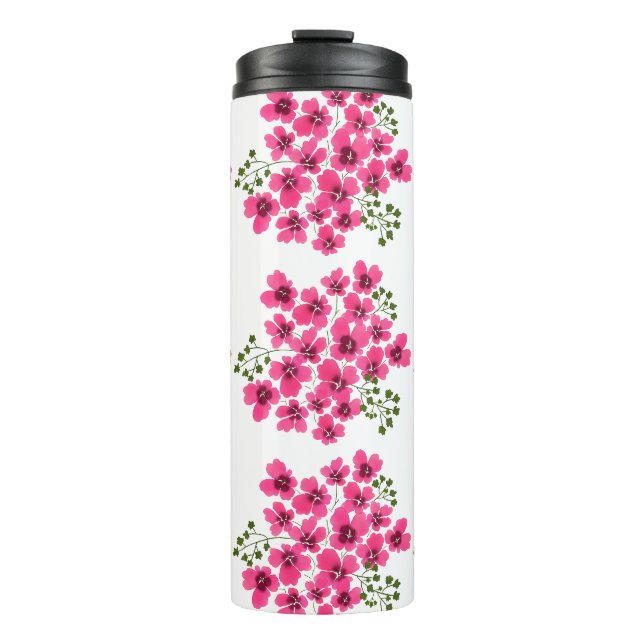 Termo Flores Rosadas Acuarela-53431 (Anverso)
