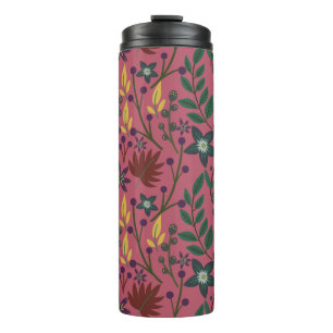 Termo Flores rosadas sin costuras florales, ramas de flo