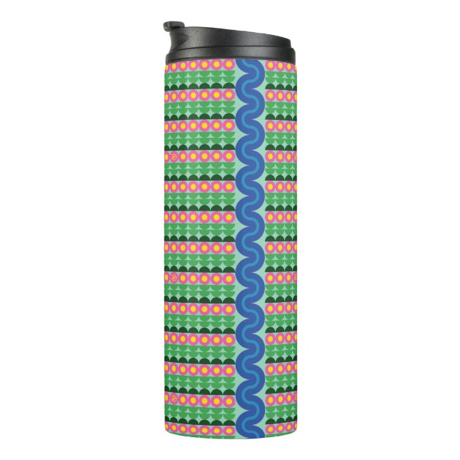 Termo Flores rosas - Tumbler térmico (Rotado hacia la derecha)