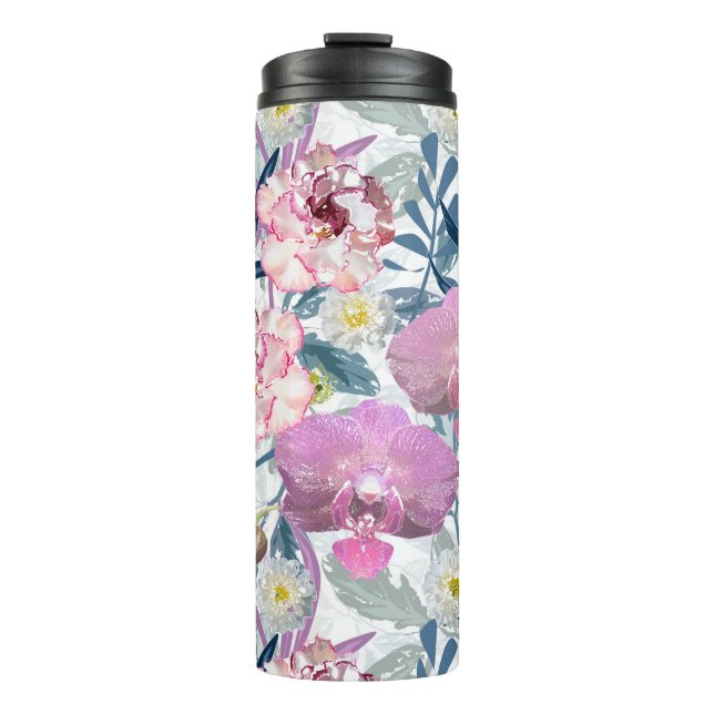 Termo Flores rosas y orquídeas. (Anverso)