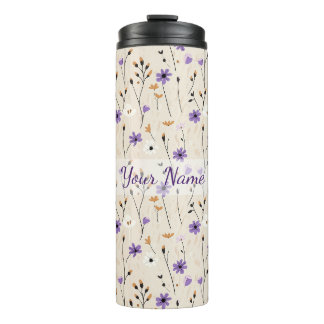 Termo Flores Silvestres Boho Floral Personalizado