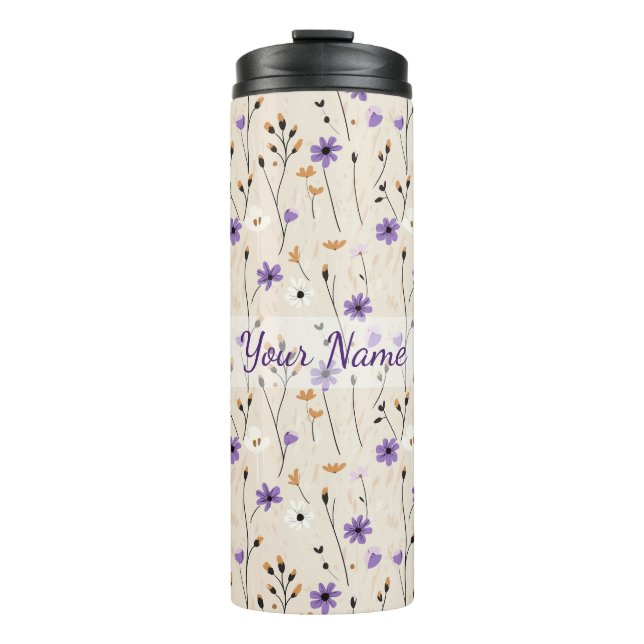 Termo Flores Silvestres Boho Floral Personalizado (Anverso)