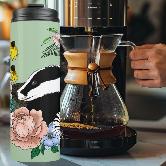 Termo Flores Silvestres de Tejón de Bosque Hongos Verde  (Subido por el creador)