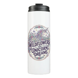 Termo Flores silvestres de unicornio y sueños de unicorn