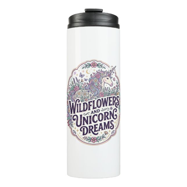 Termo Flores silvestres de unicornio y sueños de unicorn (Anverso)