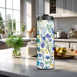 Termo Flores silvestres del jardín azul ruso