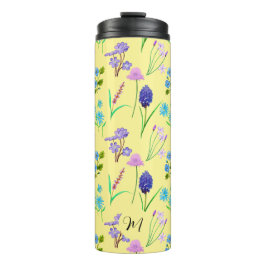 Termo Flores silvestres delgadas de amarillo claro. Pers