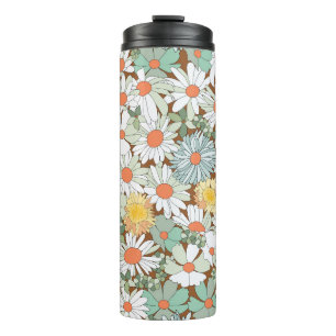 Termo Flores silvestres florales, vintage sin costuras.