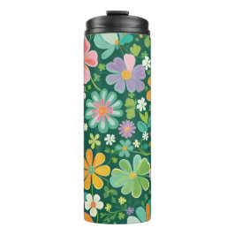 Termo Flores Silvestres Pastel En Naranja Púrpura Rosa Y