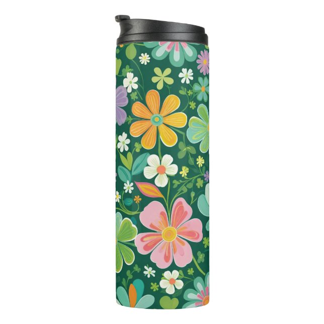 Termo Flores Silvestres Pastel En Naranja Púrpura Rosa Y (Rotado hacia la derecha)