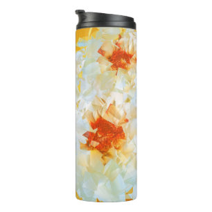 Termo Flores termales de Tumbler Naranja blanco