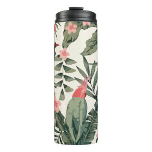 Termo Flores tropicales de aves frangipanas