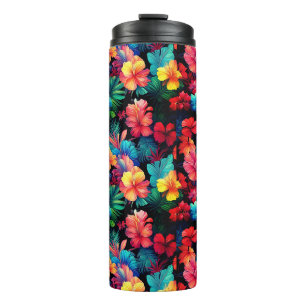 Termo Flores tropicales Naranja floral hojas-66771