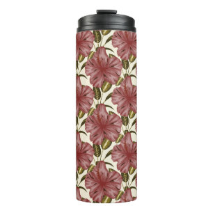 Termo Flores tropicales sin costura flores rojas