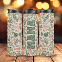 Flores verdes de boho 3d infladas mamá