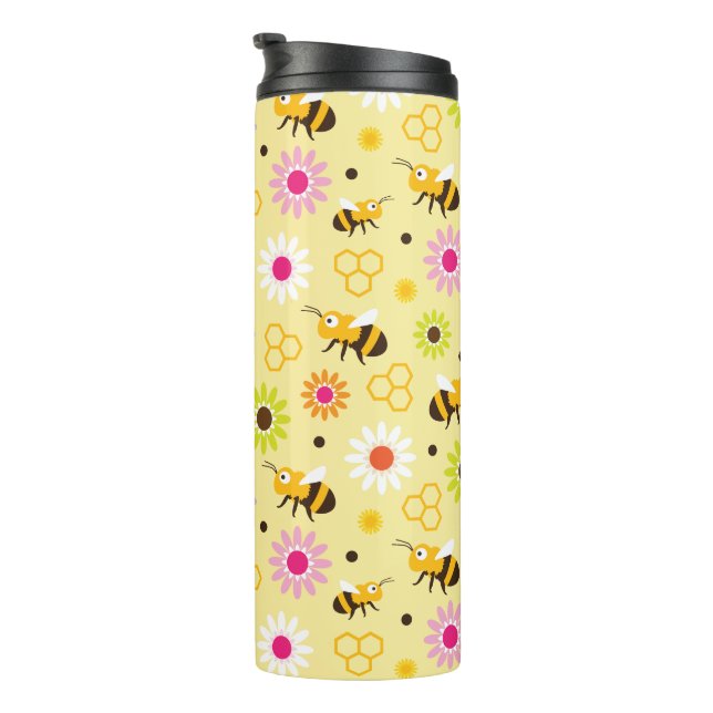 Termo Flores y abejas (Rotado hacia la derecha)