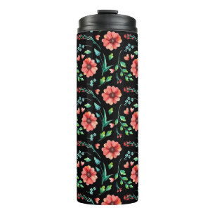 Termo Flores y hojas exóticas florales Patrón-45654