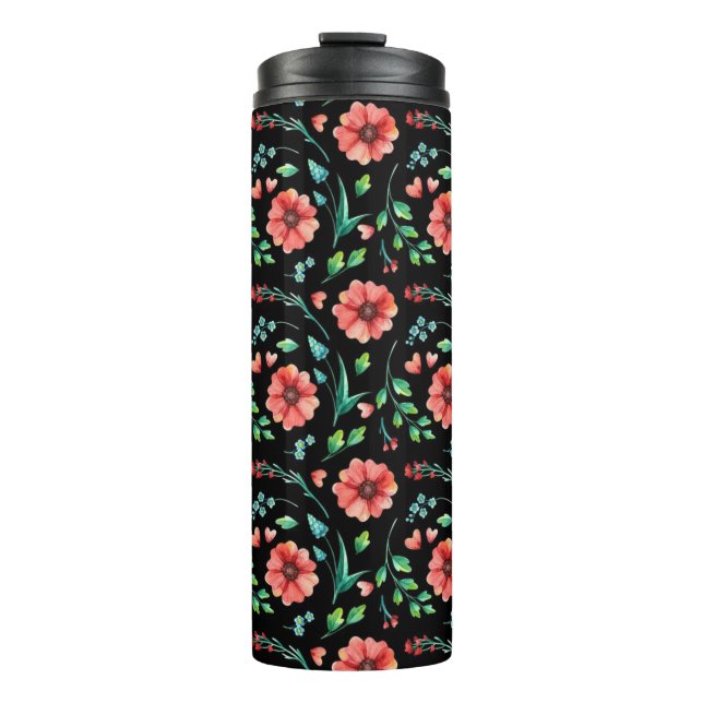 Termo Flores y hojas exóticas florales Patrón-45654 (Anverso)