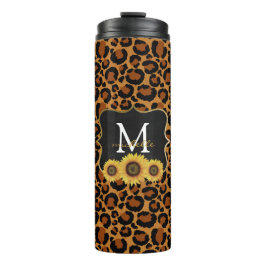 Termo Flores y leopardo personalizados