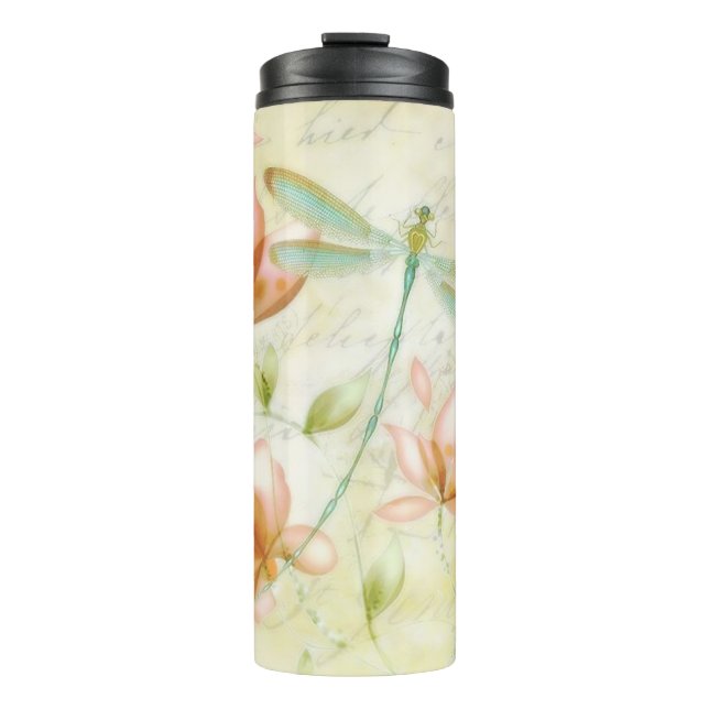 Termo Flores y libélula (Anverso)