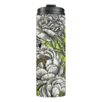 Flores y polillas de peones blancos