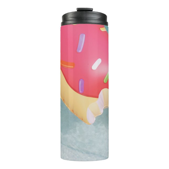 Termo Flotador de donut rosado inflable (Anverso)