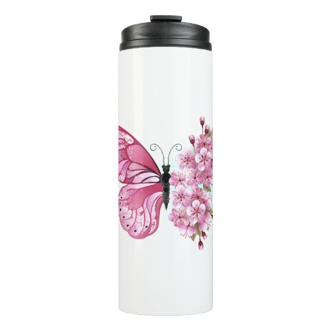 Termo Flower Butterfly with Pink Sakura (Anverso)