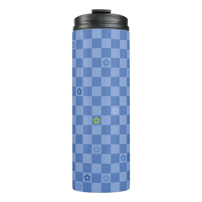 Termo Flower Checkered Pattern No. 01 - Light Blue (Anverso)