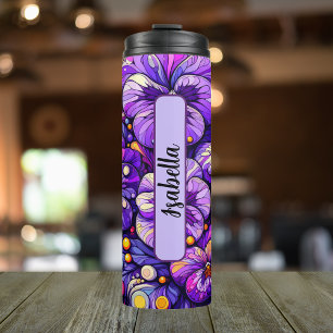 Termo Flower Flower Flower Febrero personalizado 16 oz