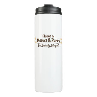 Termo Fluent in Meows & Purrs Funny Cat Lover Gift