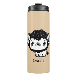 Termo Fluffy Bison Baby - Kawaii Farm Animal Art