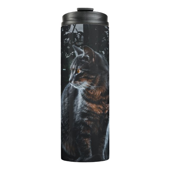 TERMO FOCO SELECTIVO DEL GATO DE TABBY DE PLATA (Anverso)