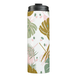 Termo Foliage Tropical - Monstera Y Patrón De Hojas De P