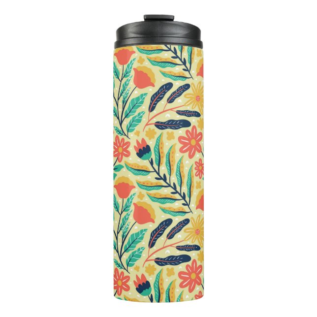 Termo follaje natural y flor sin fisuras. naturaleza (Anverso)