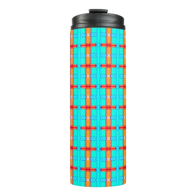 Termo fondo abstracto | patrón de gingham multicolor (Anverso)