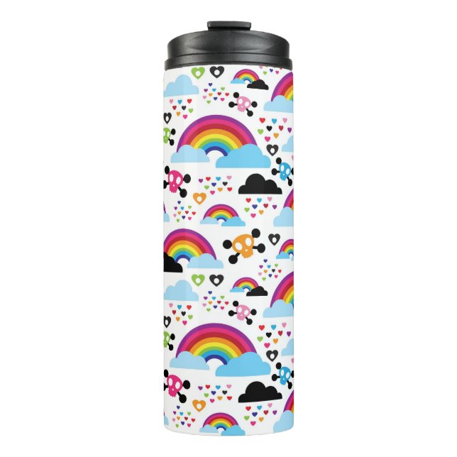 Termo Fondo adolescente del cráneo del arco iris del emo (Anverso)