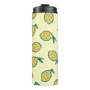 Termo Fondo amarillo con limones. Limón. fondo w