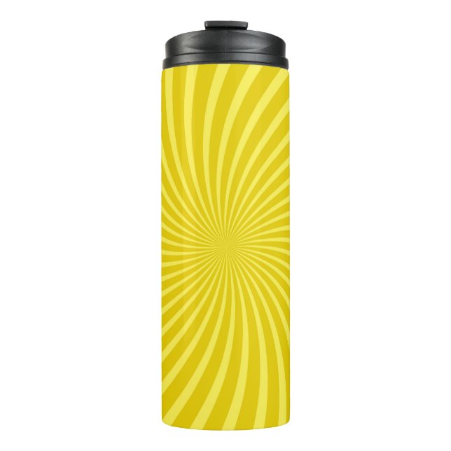 Termo Fondo amarillo de arte pop, iluminación de rayos c (Anverso)