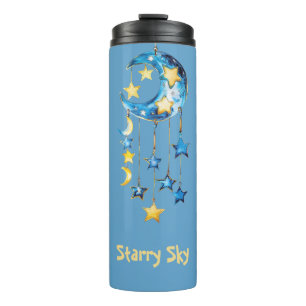Termo Fondo Azul Acuático Cielo Estrellado Estrellas Ama