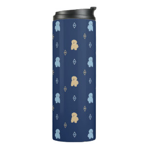 Termo Fondo azul del patrón de Dog Lhasa Apso