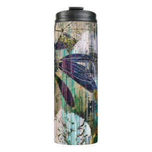 Termo fondo colorido de arte gráfico y acuarela otoño