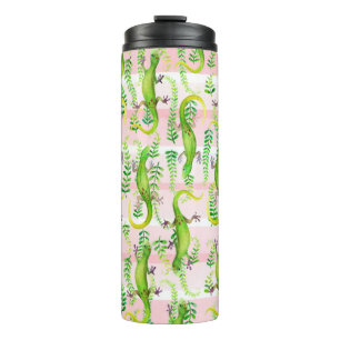 Termo fondo con ilustracion acuarela de g verde