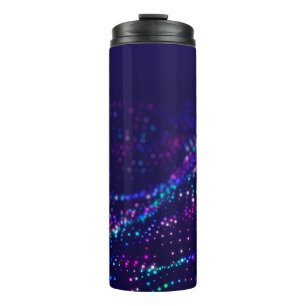 Termo Fondo de ciencia ficción. Onda digital con muchas 