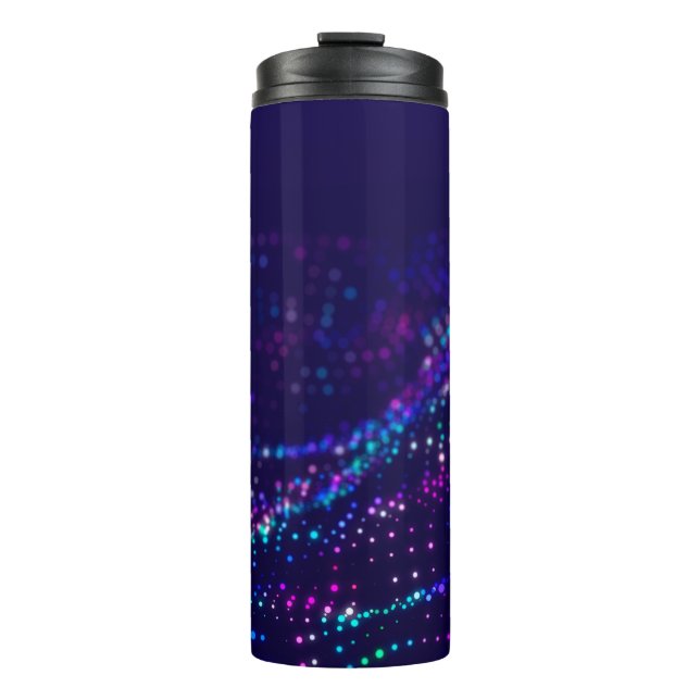 Termo Fondo de ciencia ficción. Onda digital con muchas  (Anverso)