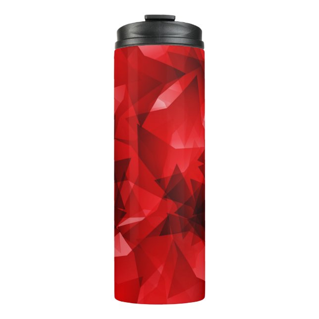 Termo Fondo de cristal geométrico abstracto rojo (Anverso)