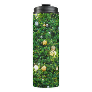 Termo Fondo de decoración de árboles de Navidad. Gol vin