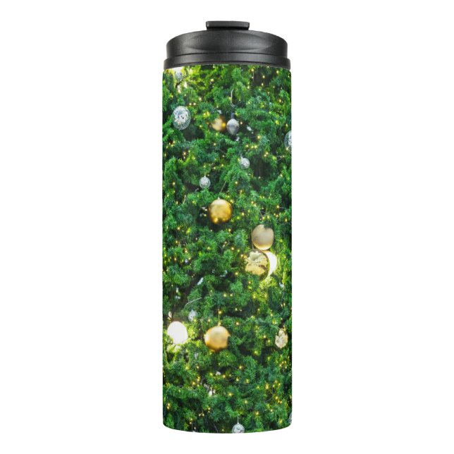 Termo Fondo de decoración de árboles de Navidad. Gol vin (Anverso)