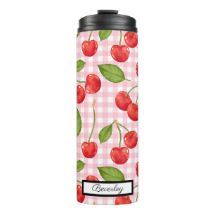 Termo Fondo de ginebra del Trendy Red Cherry Pattern