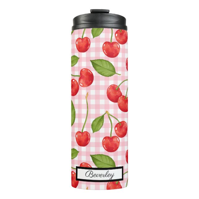 Termo Fondo de ginebra del Trendy Red Cherry Pattern (Anverso)